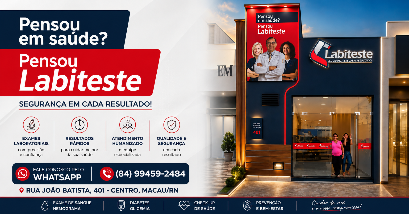 Pensou em saúde? Pensou Labiteste!